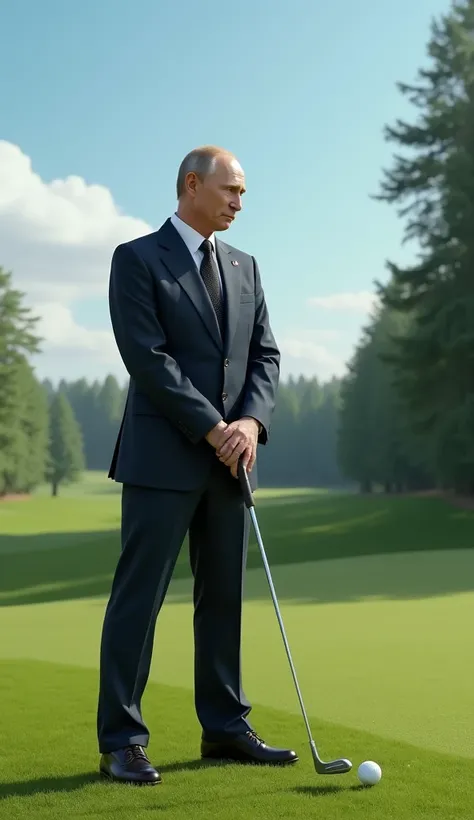 Vladimir Putin is playing golf