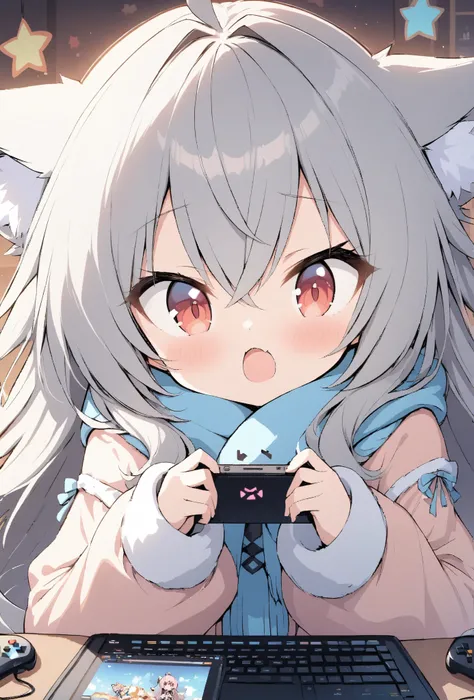 Rakifox,Gamer girl playing games on computer、Vtuber