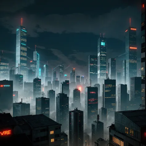 Realistic cyberpunk city