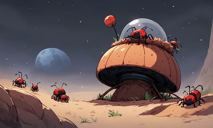 anthill in space, the ants are bikini clad dangerous aliens (cute woman)
