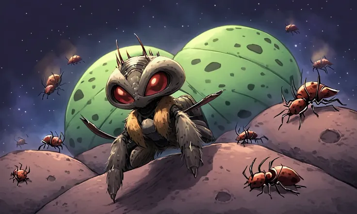 anthill in space, the ants are bikini clad dangerous aliens (cute woman)
