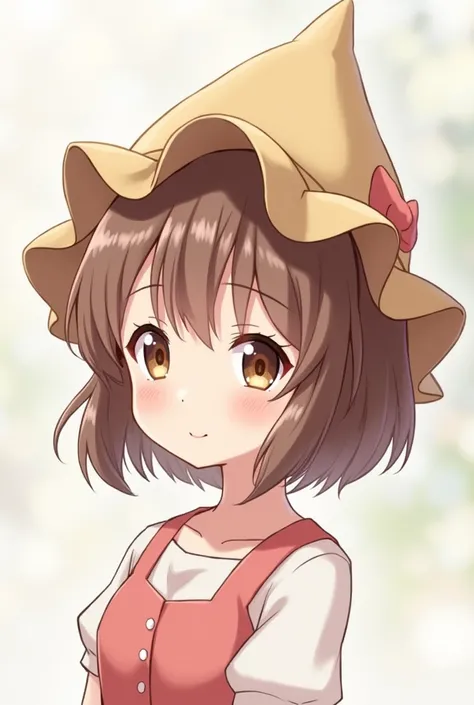 Anime style girl wearing an almond hat