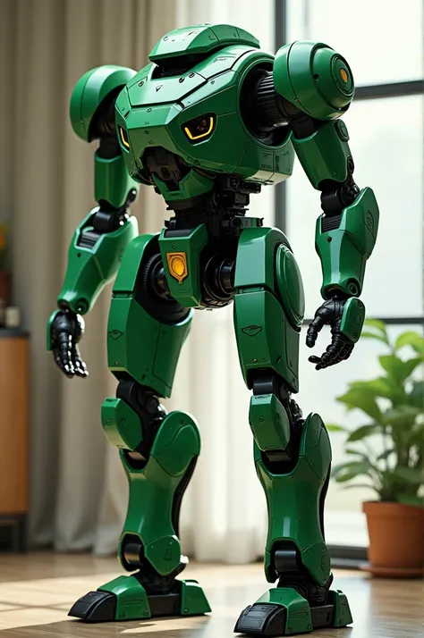 Green guardian robot human size for cleaning 