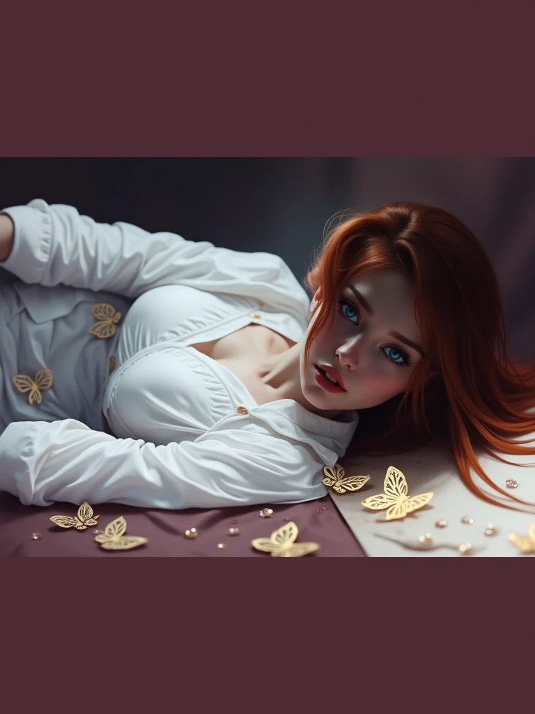 (solo, full body photo:1.3), (action packed:1.3), (haze, fog, mist:1.3), chiaroscuro, best quality, photorealistic, 1woman, (cute), (24yo:1.2), redhead, long ginger hair highly detailed, 1700S, digital photography, art by artgerm and ruan jia and greg rutk...