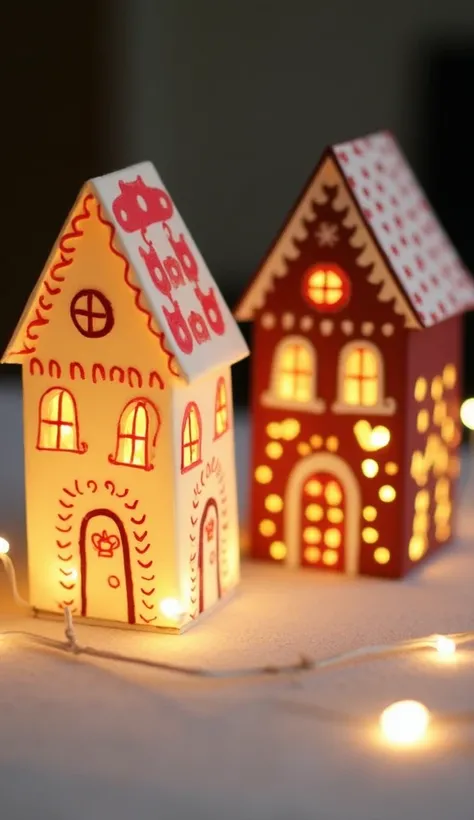 Gingerbread house-themed lanterns or Christmas popsicles 