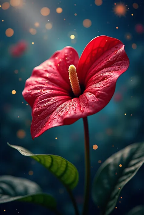 Happy New Year 2025 is a picture of an anthurium flower