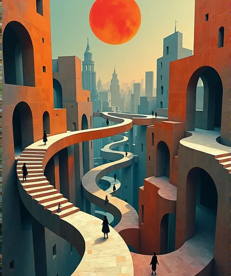 Michael Escher artwork style