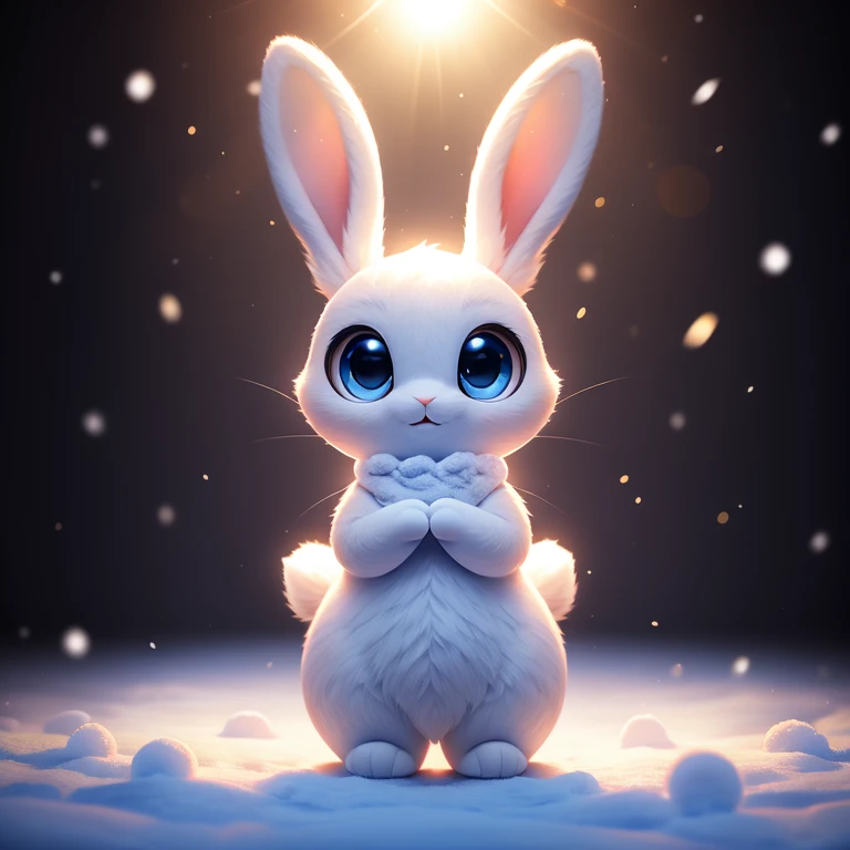  high definition , top quality, high definition ,8k,cute snow creature , character ,Cute rabbit, photography studio background ,whole body,Cute big eyes, face light , dynamic lighting,Delicate features,whole body,Movie Light, dslr camera for your birthday,...