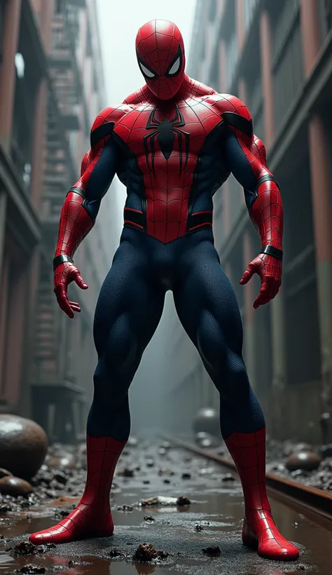 Spiderman ultimate body, muscular body, exercise environment, spider area, dangerous muscular body 