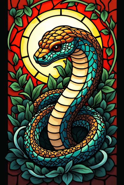 snake stained glass