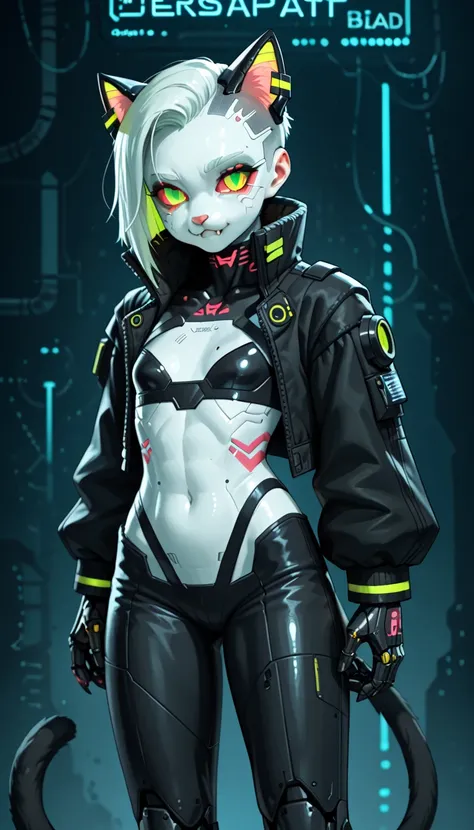 (zPDXL2), (PonyXLV6_Scores), source_anime, source_anthro, source_furry, Expressiveh, full body portrait shot, BREAK
Inhata4564, 
1girl, cyberpunk cat girl, one cute fang, cybernetic implants, android, slit pupils, cat eyes silhouette, cowboy shot, young gi...