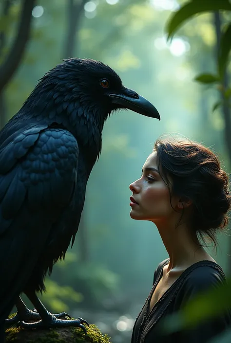 Human and crow 