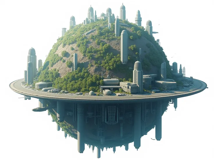 Super detailed image of the planet with concept showing building trees streets industries and everything on the planet white background