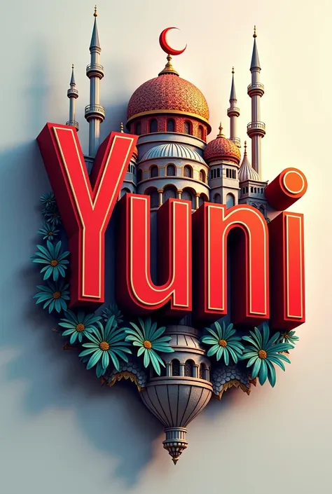 Create a logo with the name YUNI that represents Türkiye 3D