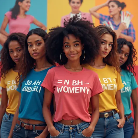 American women with wearing t-shirt