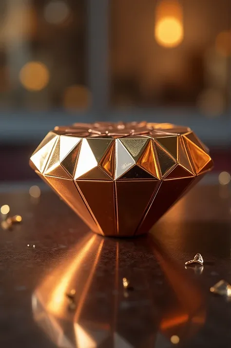 Make a dubai chocolate package in a form od diamond