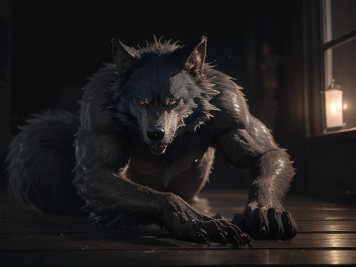 ,(Werewolf),(  Strong Shadow  :1.3),water vapor,(Horror Style),(curse:1.3),(soul:1.3),(ultra  realistic  8k cg,  RAW photo,  top quality, masterpiece:1.2), Full nude high-definition RAW color photo , professional photos ,( realistic , photo- realistic :1.3...