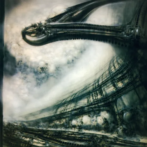 Surreal landscape mastered by Giger,, (best quality:1.4), H.R. GIGER,  BY GIGER