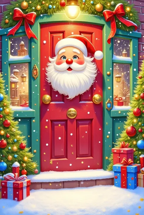 Santa outside the door