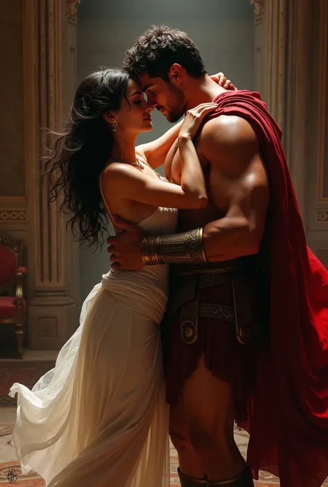 A roman woman having sex with a gladiator 