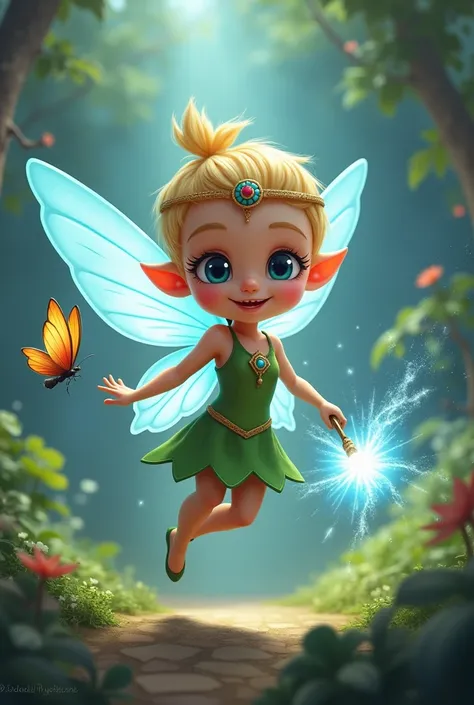 The little fairy that flies back and forth , the megic stick in her hand is her weapon that has the ability to change all objects to her will , with a small, circular flower ornament on her head
He has a small butterfly-like friend who is ready to be his p...