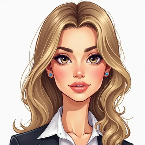 Make me a drawing-style illustration with clean colors that this is an investor a beautiful face of a businesswoman