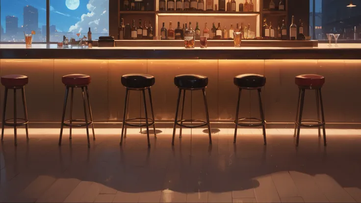 in the background of the bar , at the bar,