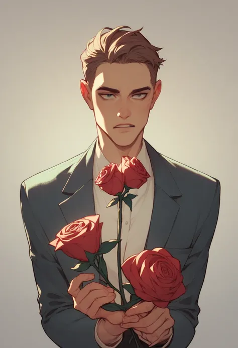 Vox holding a rose