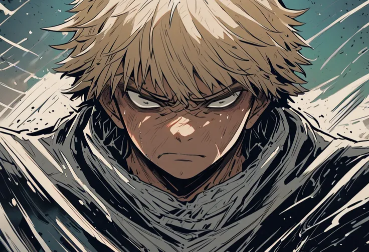 Denji looking down, Serious, empty feelings