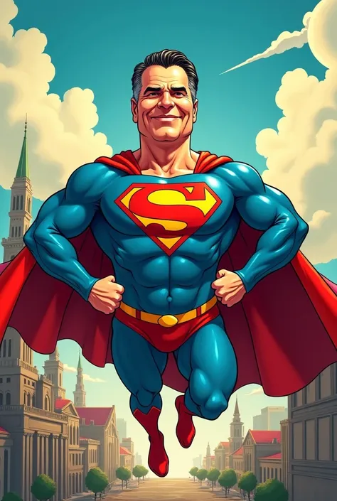 Bolsonaro cartoon with Superman clothes
