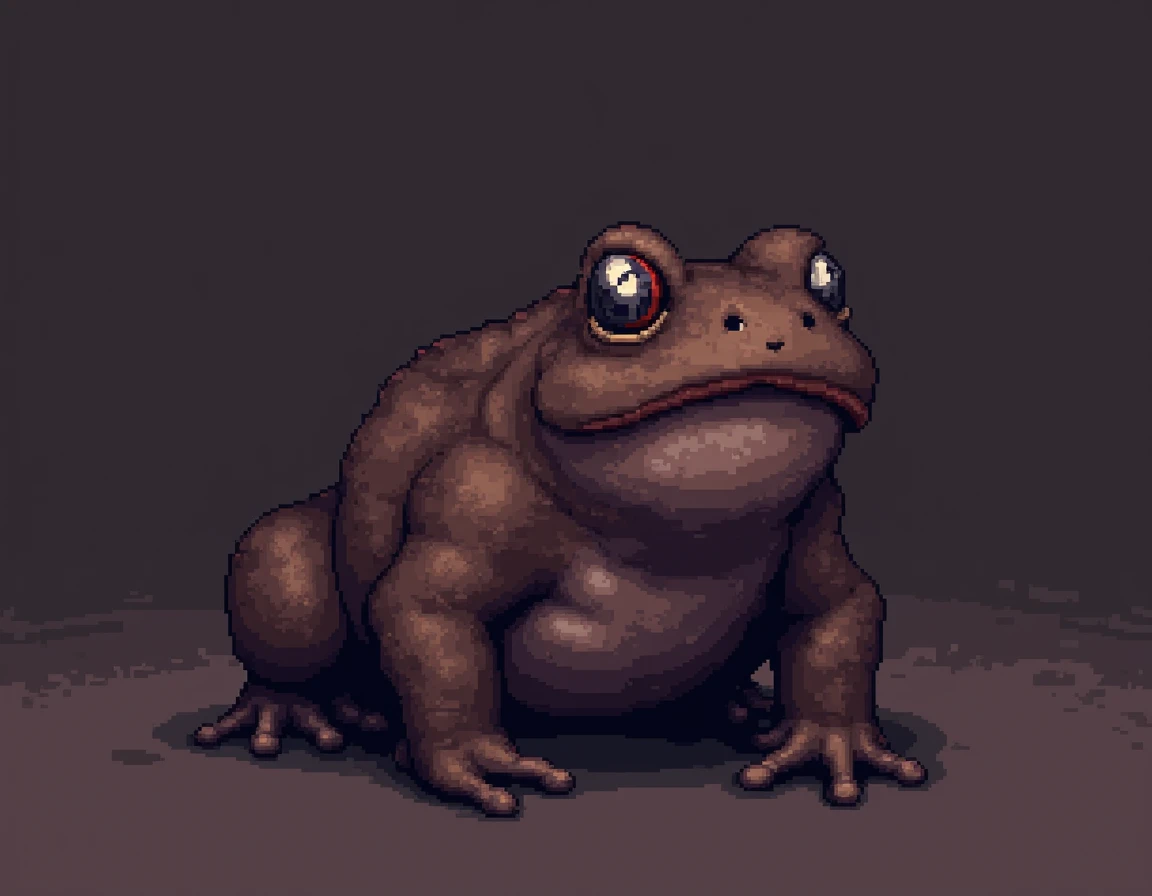 Create a Pixelart-style dark brown frog to be sold NFT
