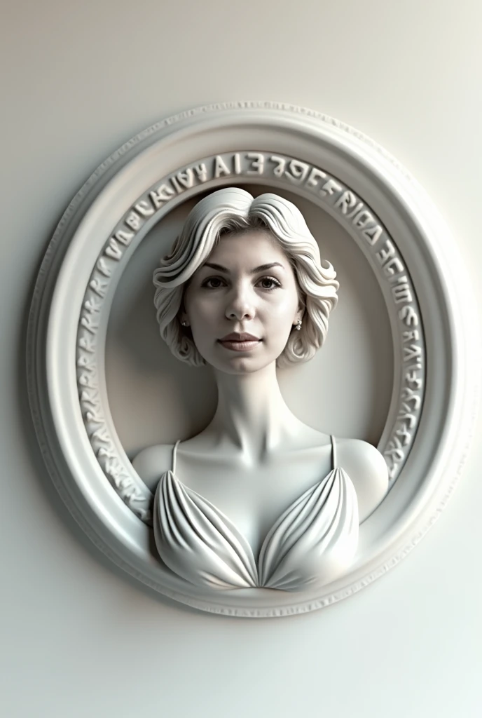 Create a 3D logo 4K circle profile photo with a beautiful woman in the center with the inscription in her circle the wife of the AC service worker