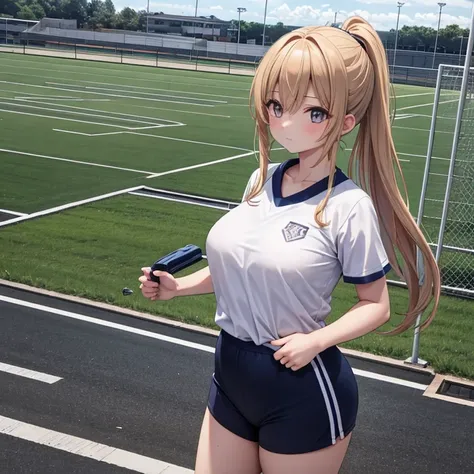 10 high school girls,Track and field club,colorんな顔と髪型と髪color,Big Breasts, color々What kind of plump track and field clothes , location is a school playground where space can be seen,A lot of customers,Picture seen from afar,Setting diagram, Overlooking,  hi...