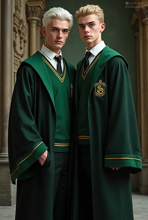 Ah draco malfoy y Mattheo Riddell juntos con el uniforme de slytherin 