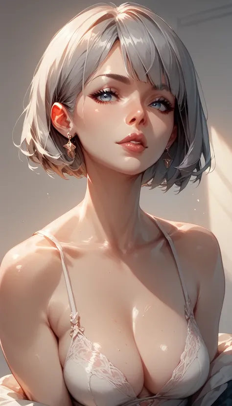 
Gray hair bob style, girl, style anime