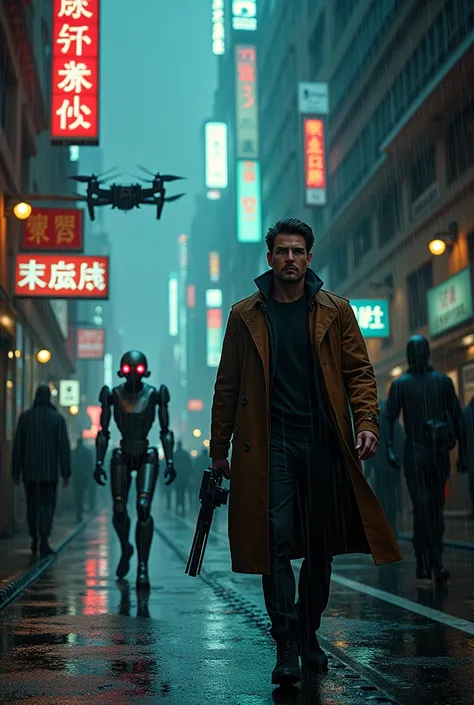  a futuristic, dystopian city, Tom Cruise plays an ex-intelligence agent turned bounty hunter. Night is eternal in this metropolis where rain never ceases, and neon lights flicker incessantly. The streets are filled with wandering robots, some for domestic...