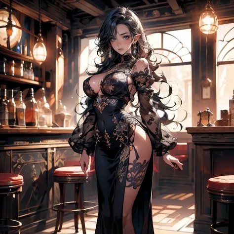 Full body Waifu beautiful detailed eyes, beautiful detailed lips, extremely detailed eyes and face, longeyelashes, 1girl, sensual, young woman, sexy medium / large breasts, beautiful feminine face, nice sexy thighs, slim, sexy, erotic, beautiful fashion cl...