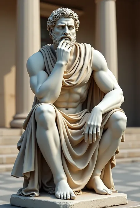 Statue of Greece thinking seated png