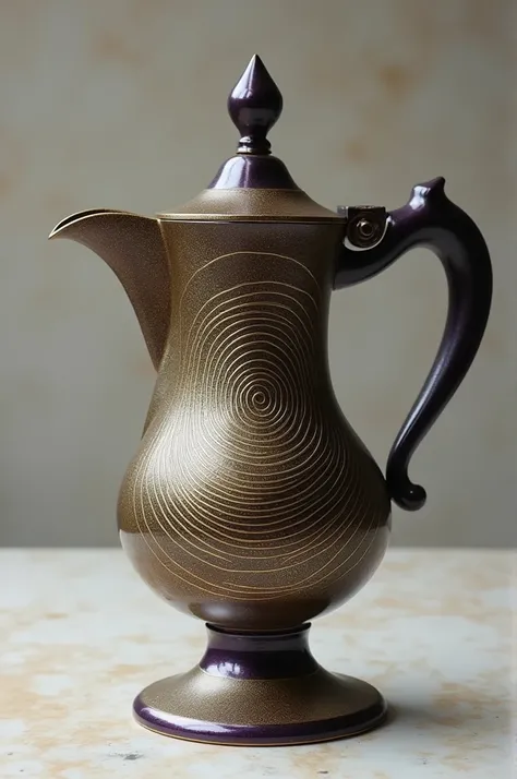 Magic lamp-shaped Moka pot with a whirlpool drawn on it 