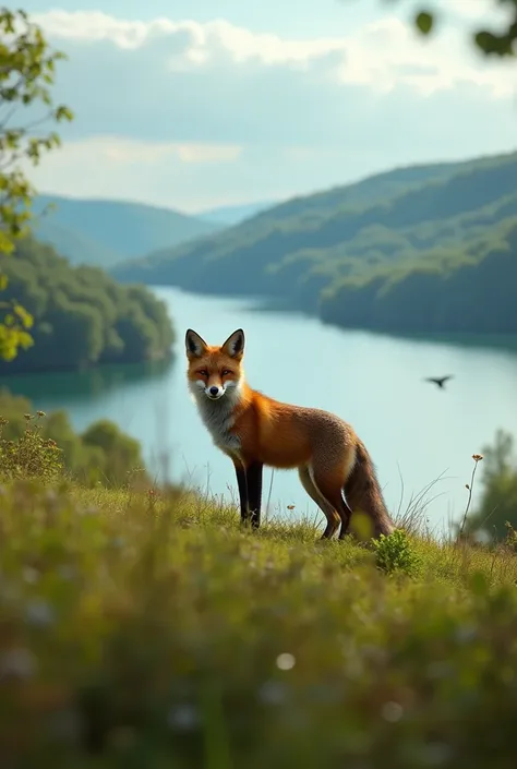 Créer une vidéo d’un renard sur une colline
En bas de la colline on voit le lac kir de Dijon