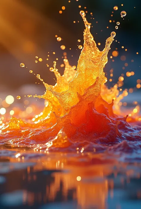 Expressing the flow of golden water effects,colorful water,::Manipulating water::beautiful landscape,:healthy,Ink splash,Sparkling,Bright colors,light reflection,rich colors,abstract,3D,8K,High resolution,masterpiece,high quality,Detailed details, laugh mi...