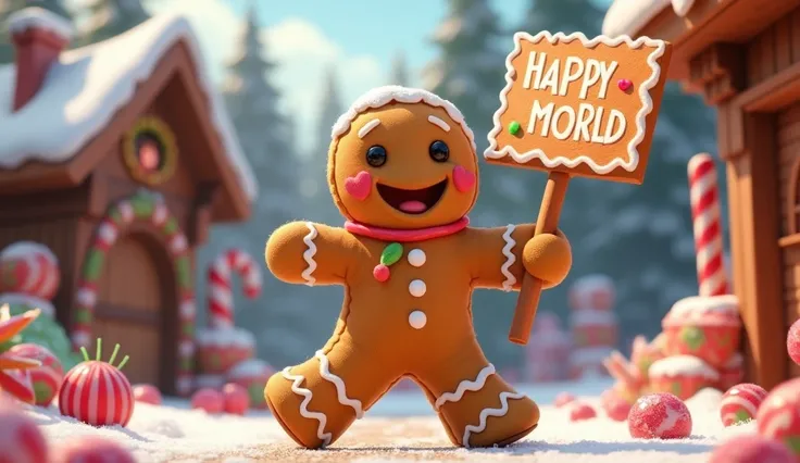 Desen Pixar Gingerbread holding banner