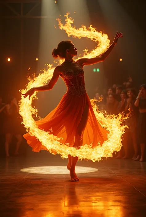 Dancer dancing with fire