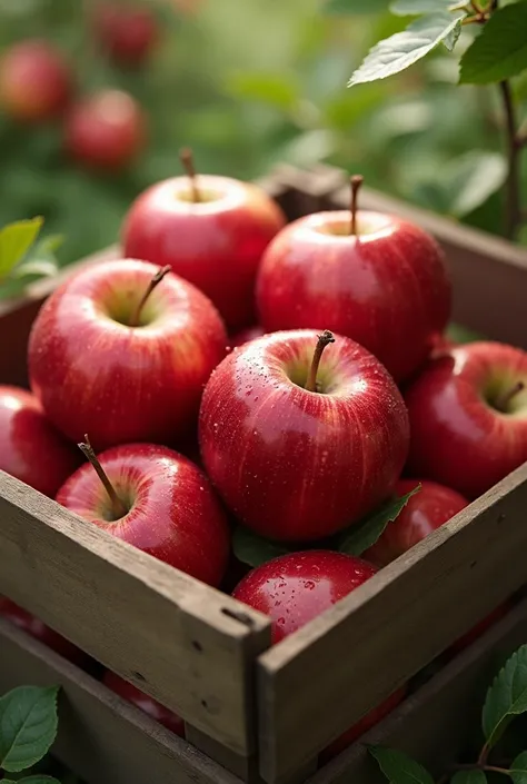 Box of red apples