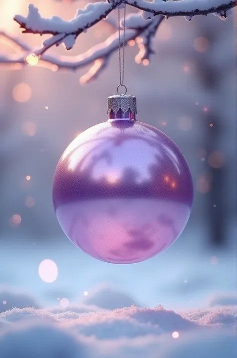 Lilac purple hanging Christmas ball