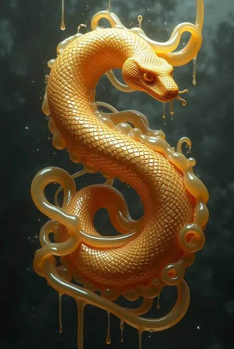 S in the form of a snake and M with flowing honey in the form of 