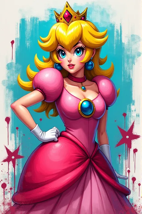 Graffiti style Princess Peach with no background