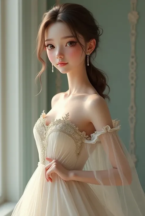  Generate beautiful real 3D image showing full body cutie with dress