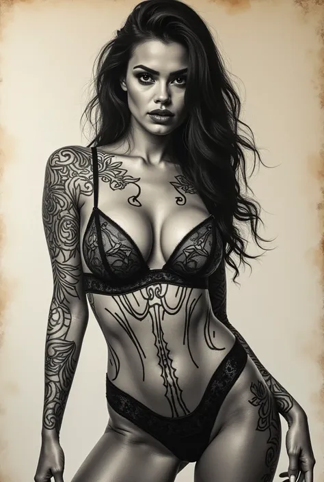 cubana-brazilian woman(Graffiti :1.7) , (airbrush drawing:1.5) , (lakaran:1.2) , (airbrush drawing) , (old paper:1.5) , ((full-lenght body shot:1.5)) , highest quality , masterpiece , Very Smooth and Beautiful , very detailed , CG , Blend , Kertas dinding ...