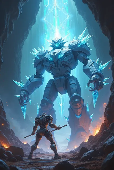 Ronbot Diamond vs golem crystal form   cave